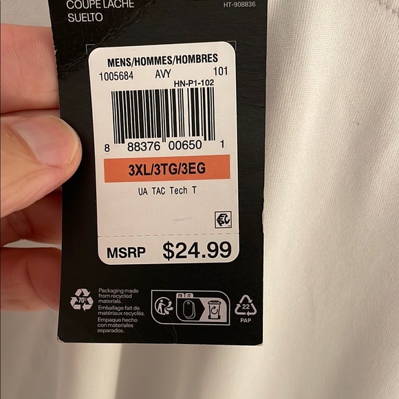 Under Armour Performance Wear White Short Sleeve Tech T nwt 3XL - Picture 6 of 9